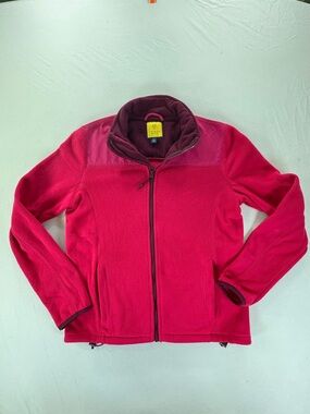Prince & Fox Womens Pink Fleece Jacket Small Full Zip Mock Neck